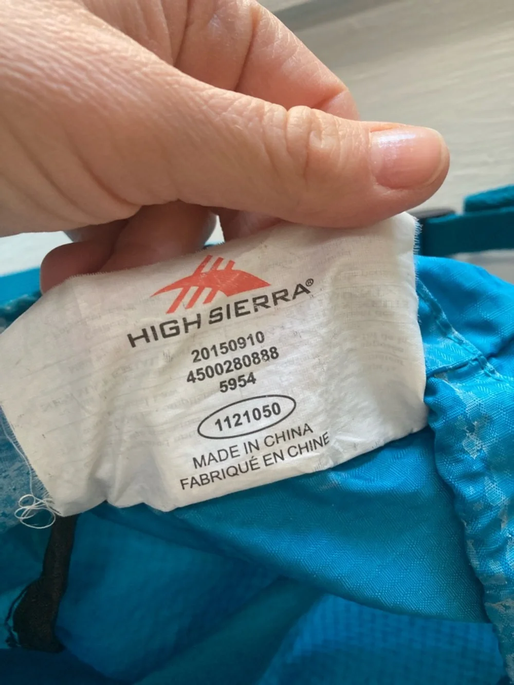 High Sierra Turquoise Blue Lightweight Drawstring Pack